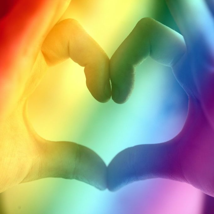 Rainbow heart hands - LGBTQ+ affirming